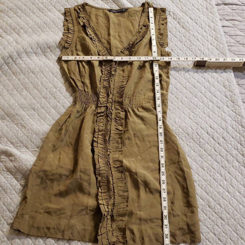 Zara Olive Ruffle Mini Dress